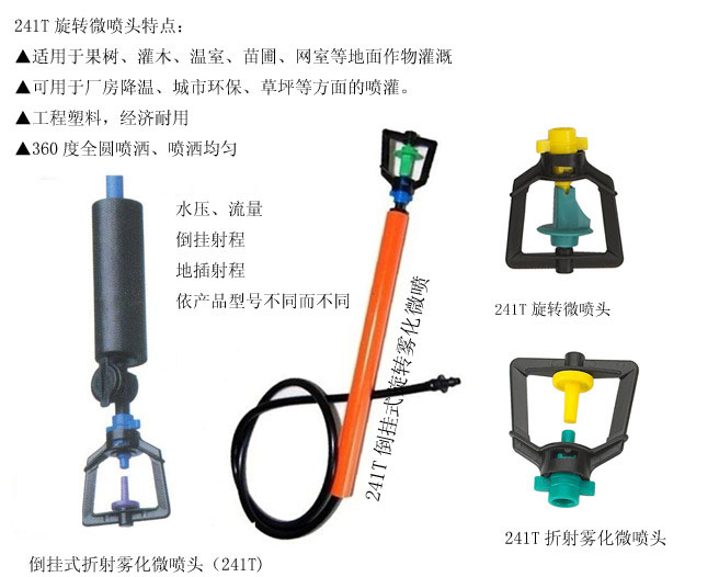 微喷灌(Micro-spray 或micro jet 或mini sprinkler irrigation)，是利用直接安装在毛管上，或与毛管连接的灌水器，即微喷头，将压力水以喷洒状的形式喷洒在作物根区附近的土壤表面的一种灌水形式，简称微喷。微喷灌还具有提高空气湿度，调节田间小气候的作用。但在某些情况下，例如草坪微喷灌，属于全面积灌溉，严格来讲，它不完全属于局部灌溉的范畴，而是一种小流量灌溉技术。